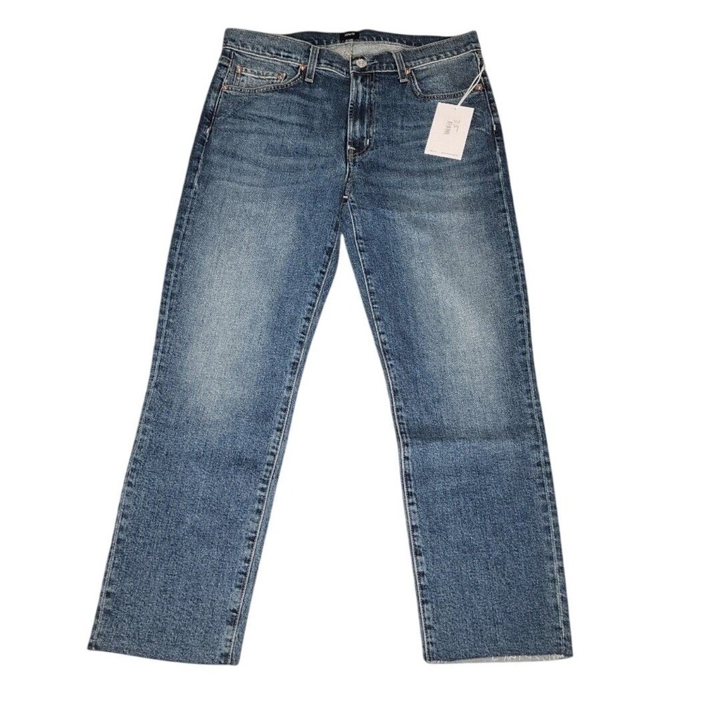 Edwin Bree High Rise Crop Jeans Women's 30 Hush Wash Raw Hem Organic Cotton NWT